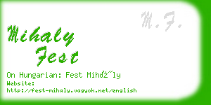 mihaly fest business card